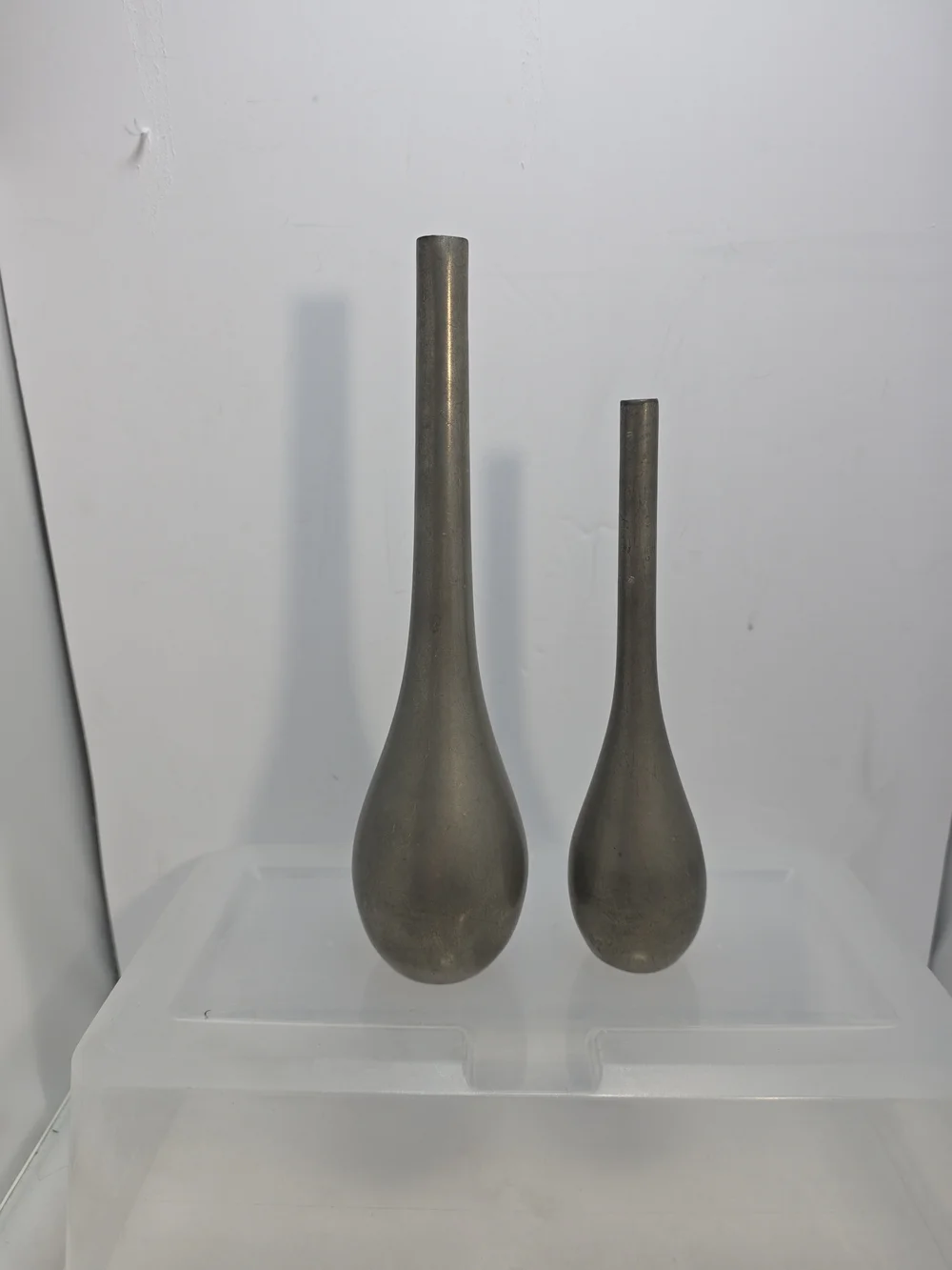 Vintage Royal Holland Pewter Daalderop Bud Vase Pair 8